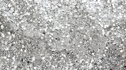 Sparkling Silver Glitter Background with Reflective Shine