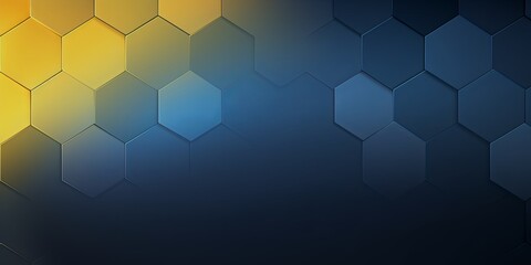 Obraz na płótnie Canvas Navy Blue and yellow gradient background with a hexagon pattern in a vector illustration