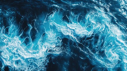 Tranquil Ocean Waves Texture in Deep Blue