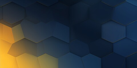 Obraz na płótnie Canvas Navy Blue and yellow gradient background with a hexagon pattern in a vector illustration