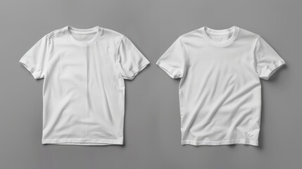 White T-Shirt Mockup on Plain Background for Fashion Display