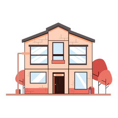 Vector illustration of simple house isolated on white background flat design icon vector illustration
