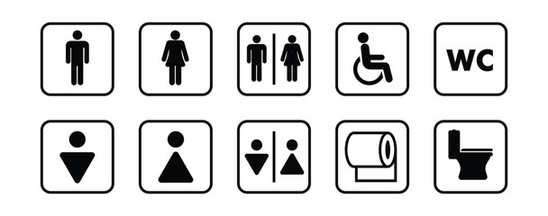 Toilet sign icon vector stock illustration