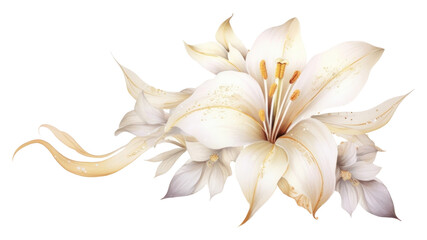 PNG White lilly flower plant lily - obrazy, fototapety, plakaty