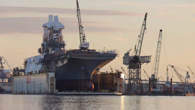 NASSCO Ligon Street Yard on the confluence of Elizabeth River, Norfolk, Virginia