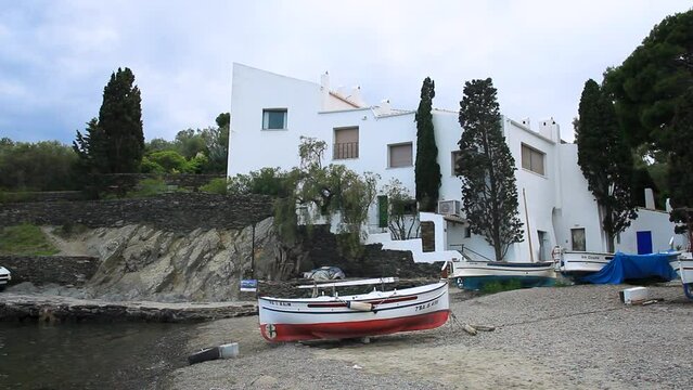 Partial view of Port Lligat (Cadaqu&eacute;s) with the house of the painter Salvador Dal&iacute;. Cadaqu&eacute;s. Natural Park of Cap de Creus, Costa Brava, Alt Empordar, Catalonia, Spain.