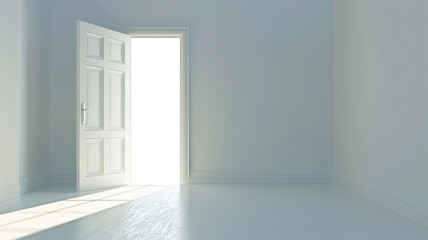 open door in a bright room