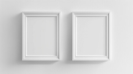 set of frame mockup white border isolated on white background