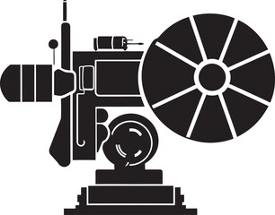 Modern Cinema Camera Vector Illustration with Clean Lines and Shadows