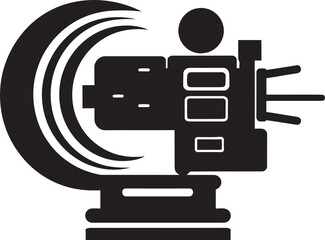 Cinematic Cinema Camera Vector Illustration with Epic Journey Scene