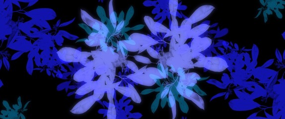 blue and green abstract - leaves - stock photo