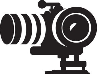 Minimalistic Cinema Camera Vector Illustration with Simple Shapes