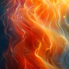 Fiery Flames Against Cool Blue Background