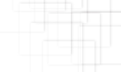 Gray and white geometric shape seamless tech technology abstract subtle background vector illustration. Digital futuristic technology concept cover, poster, banner. White grey background.