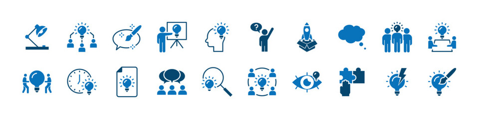 set of creative icons, brainstorm, idea