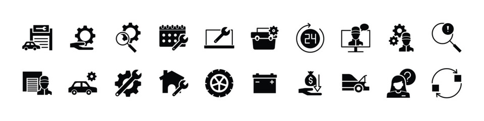 set of repair icons, maintenance, service
