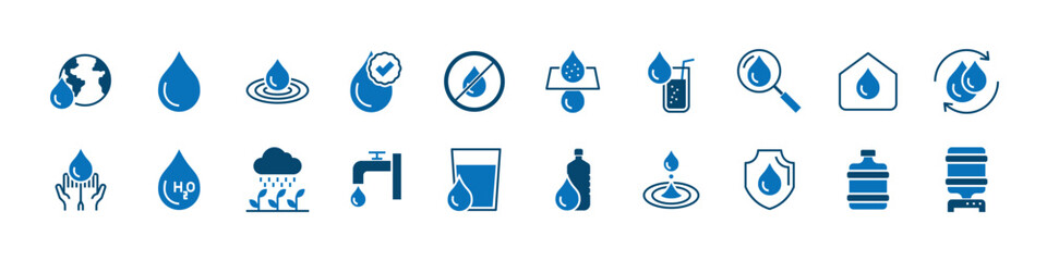 set of water icon, fresh, nature