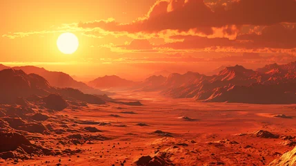 Deurstickers Alien landscape at sunset Mars at sunset surface of Mars © Anas