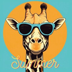 Summer_giraffe. Generated AI.