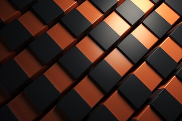 Peach dark 3d render background with hexagon pattern