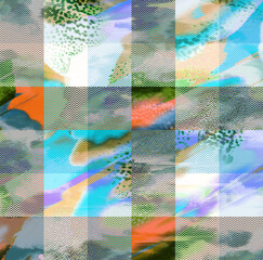 Floral pattern of intertwined intricate abstract elements. Abstract design, illustration background crafted for textile or print. Seamless pattern