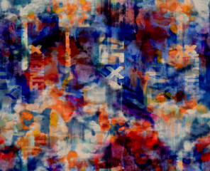 Floral pattern of intertwined intricate abstract elements, green and yellow. Abstract leaf design, illustration background crafted for textile or print. Seamless pattern