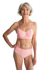 Fototapeta premium Joyful Senior Woman in Swimwear, Cut Out