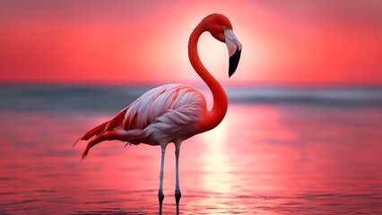 Fototapeta premium flamingo in the water