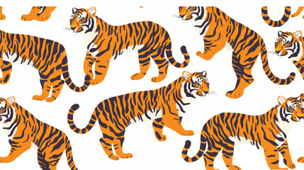 Obraz premium Tiger pattern or textures Flat vector isolated on white