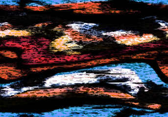 Floral pattern of intertwined intricate abstract elements. Abstract design, illustration background crafted for textile or print. Seamless pattern