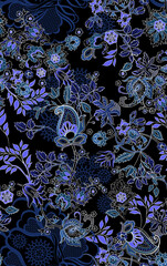 Beautiful vintage floral peisley seamless pattern for your business