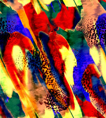 Floral pattern of intertwined intricate abstract elements, green and yellow. Abstract leaf design, illustration background crafted for textile or print. Seamless pattern