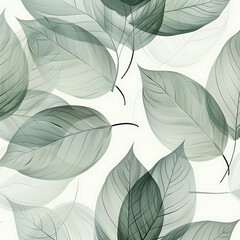 Obraz premium Repeating nature-inspired pattern with various leaves for wallpapers or fabrics