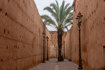 Small street in medina (old city) of Marakesh