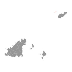 Burhou map, part of the Bailiwick of Guernsey. Vector illustration.
