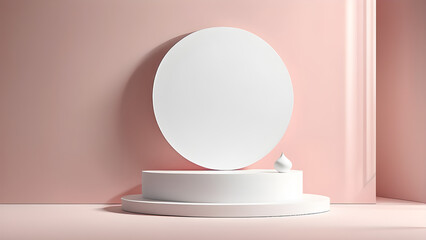 cosmetic showcase minimal 3d scene with blank podium