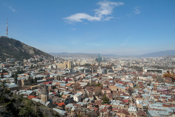Fototapeta na wymiar Panoramic view of Tbilisi, Georgia.