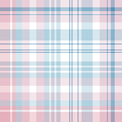 Seamless pattern in wondrous white, blue and pink colors for plaid, fabric, textile, clothes, tablecloth and other things. Vector image.