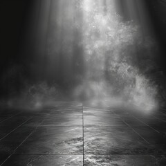 Spotlight on an empty stage with a dark background