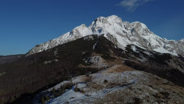 Drone 4k video of mountain Maglic in Bosnia and Herzegovina