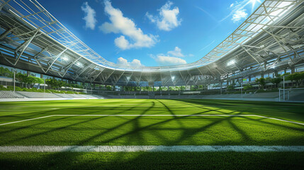 wide angle shot of soccer arena