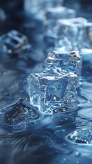 Design a CG 3D rendering illustrating the process of ice therapy on inflammation Showcase ice cubes melting on inflamed areas, capturing the cooling effect with a photorealistic approach