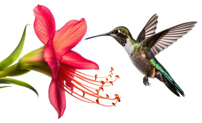 Fototapeta premium PNG Hummingbird flower animal plant