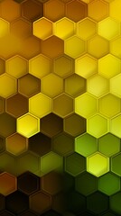 Olive and yellow gradient background with a hexagon pattern in a vector illustration