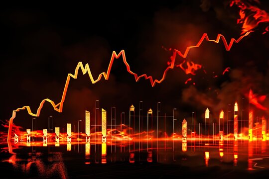 crude oil price chart 3 D background illustration.