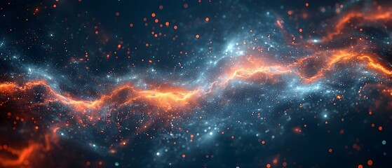 Cosmic Symphony: Stellar Filaments in Harmony. Concept Space Exploration, Astronomical Discoveries, Galaxy Observations - obrazy, fototapety, plakaty