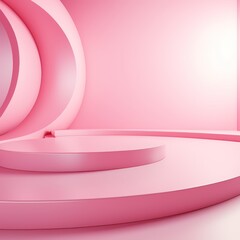 Pink background, gradient pink wall, abstract banner, studio room. Background for product display with copy space
