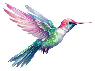 Naklejka premium PNG Hummingbird animal flying white background