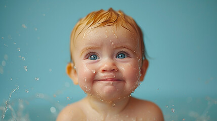 Baby with a upset expression being in a tantrum