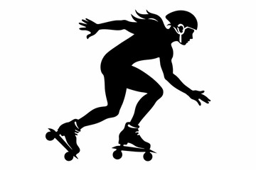 Patinate silhouette vector  illustration 